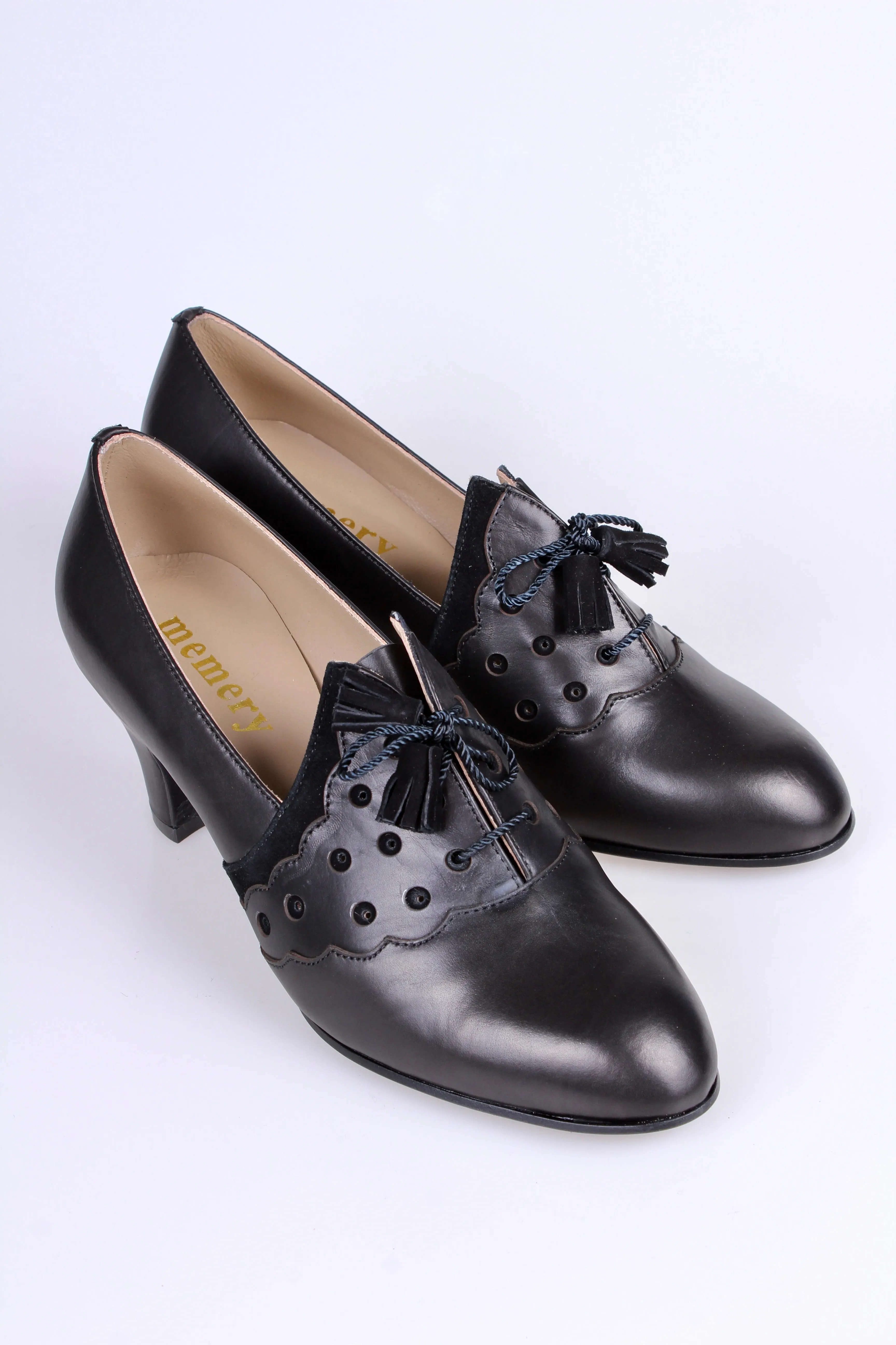 1930s everyday Oxford shoes with tassels - Black - Mildred