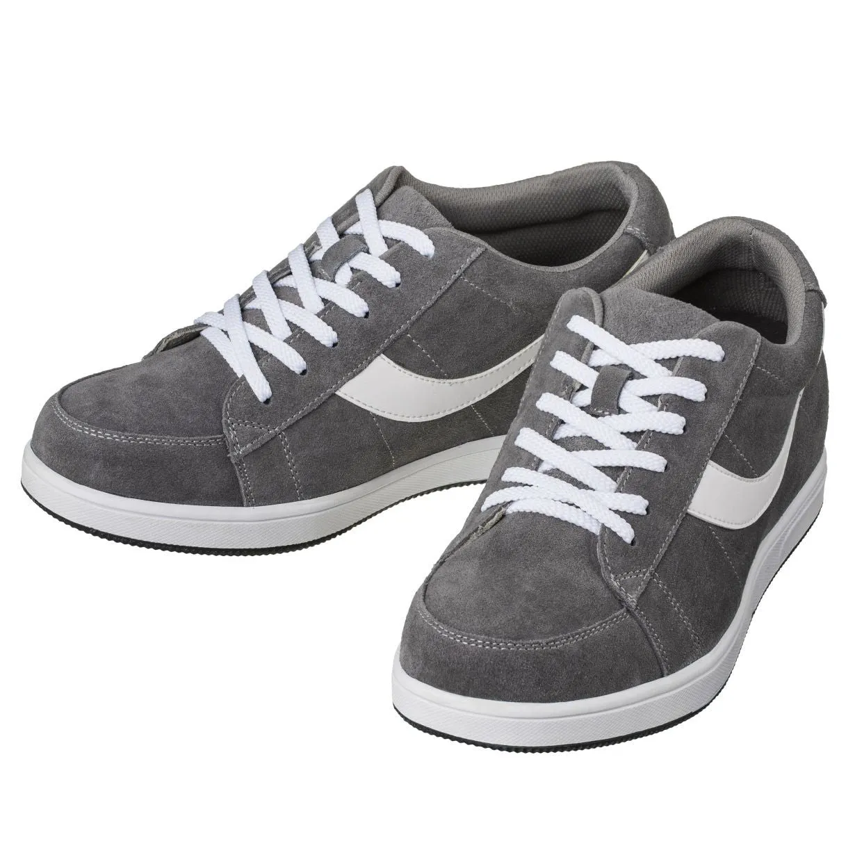 2.8-Inch TOTO Gray & White Suede Leather Sneakers - A1911