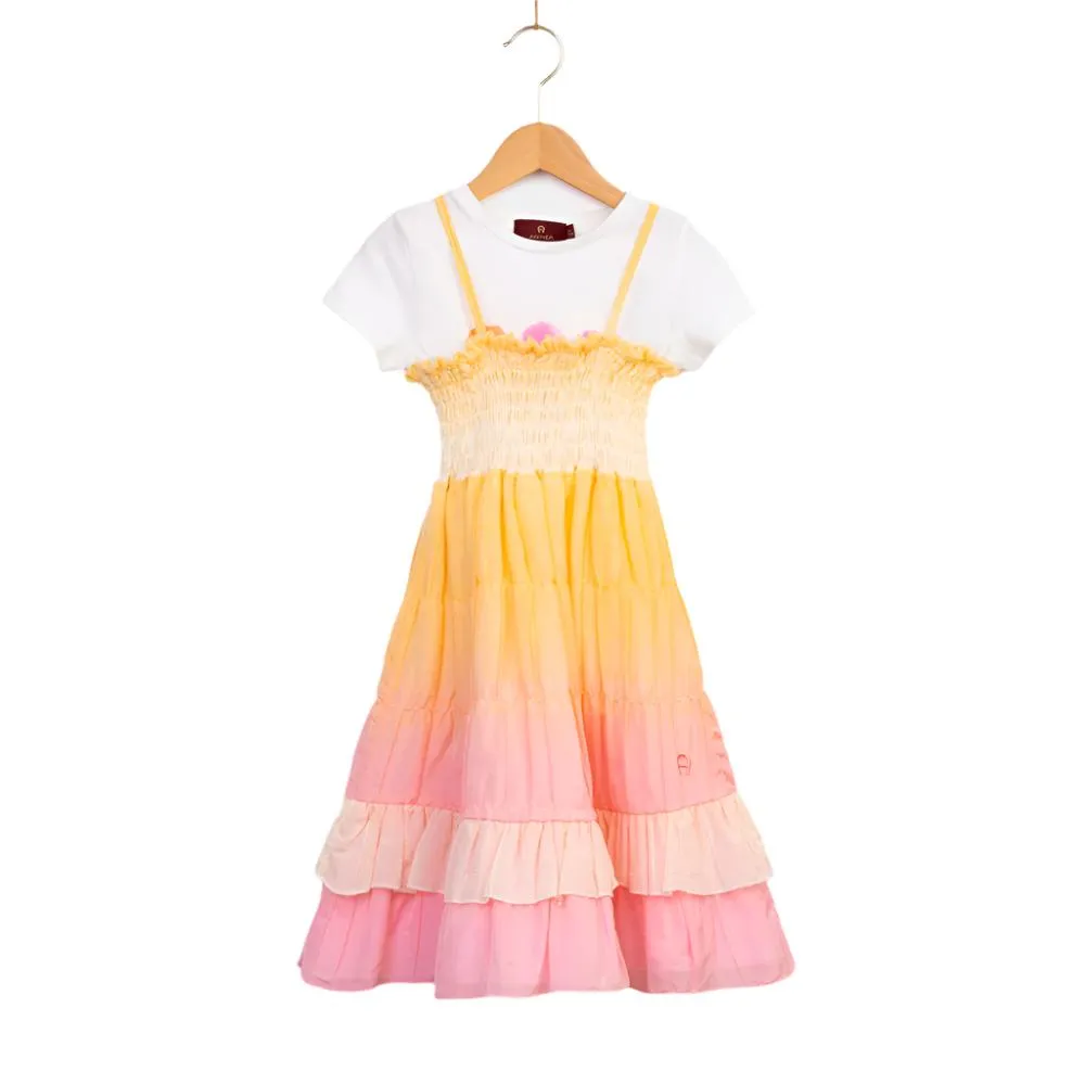 Aigner Kids Girls Orange Ombré Dress Set