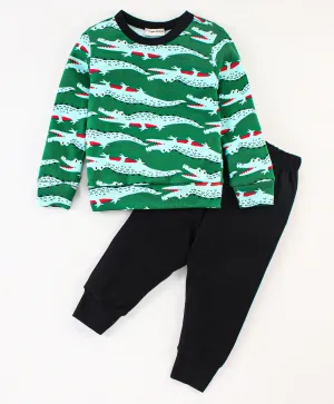 Alligator Printed Sweatshirt Jogger Set