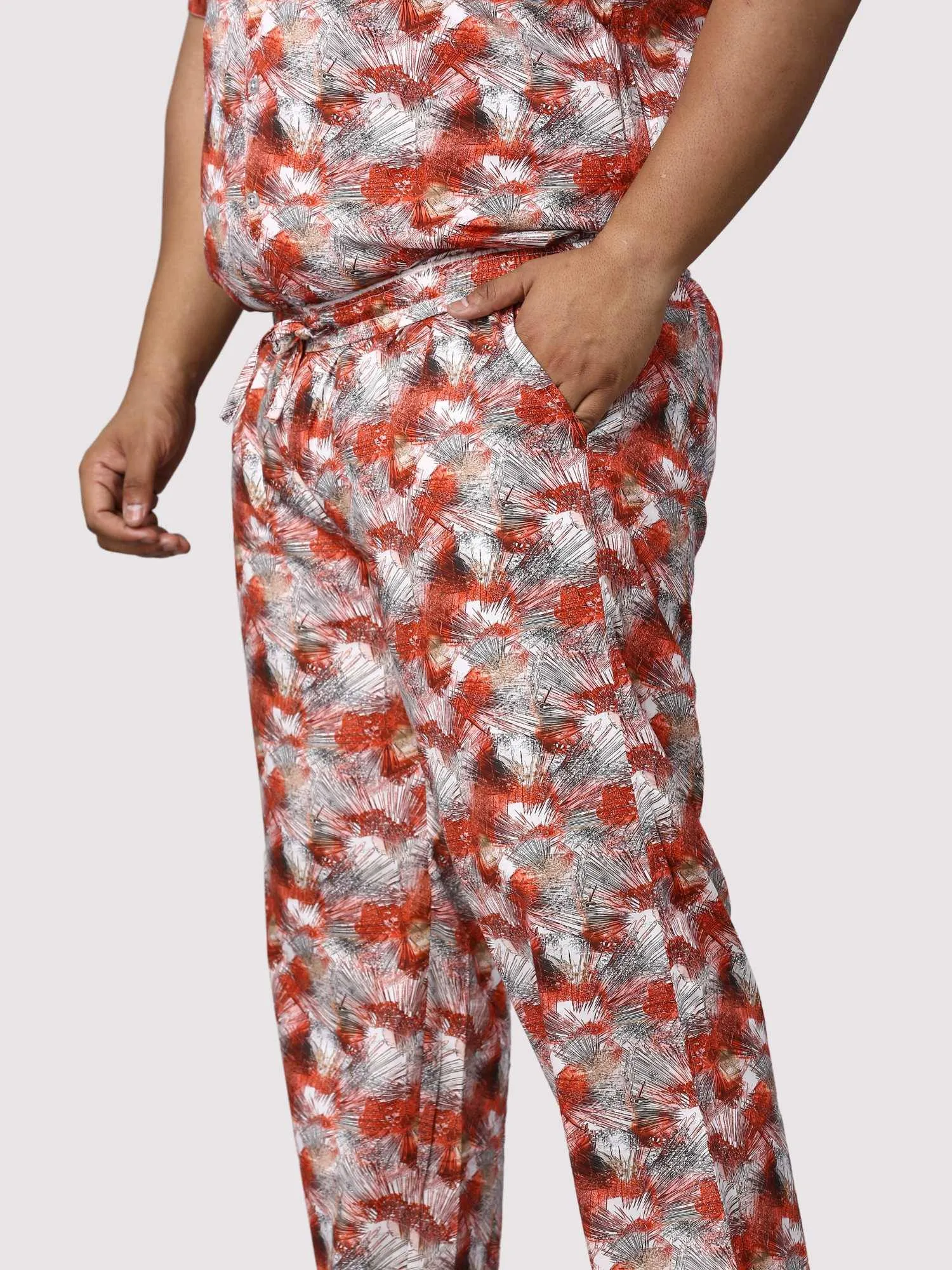 Apple Blossom Digital Printed Full Co-Ords Men's Plus Size