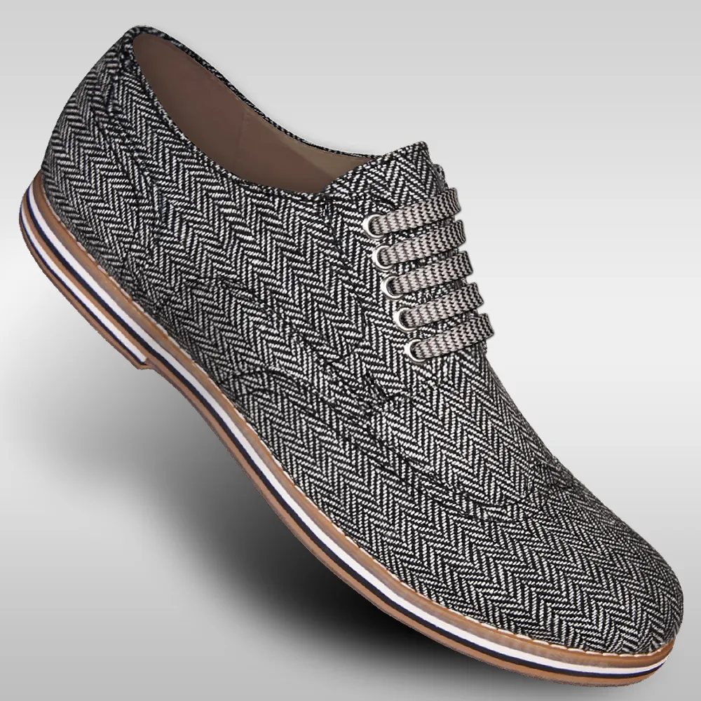 Aris Allen Men's Woven Herringbone Wingtip Dance Shoes