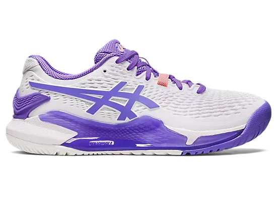 Asics Gel Resolution 9 Women's Wide Tennis Shoes White-Amethyst