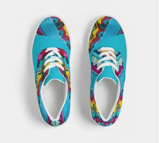 Batik Art Sneakers for Women.  Girls' Trendy Canvas Lowtops.. WickedYo.