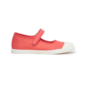 Canvas Mary Jane Captoe Sneakers in Coral by childrenchic