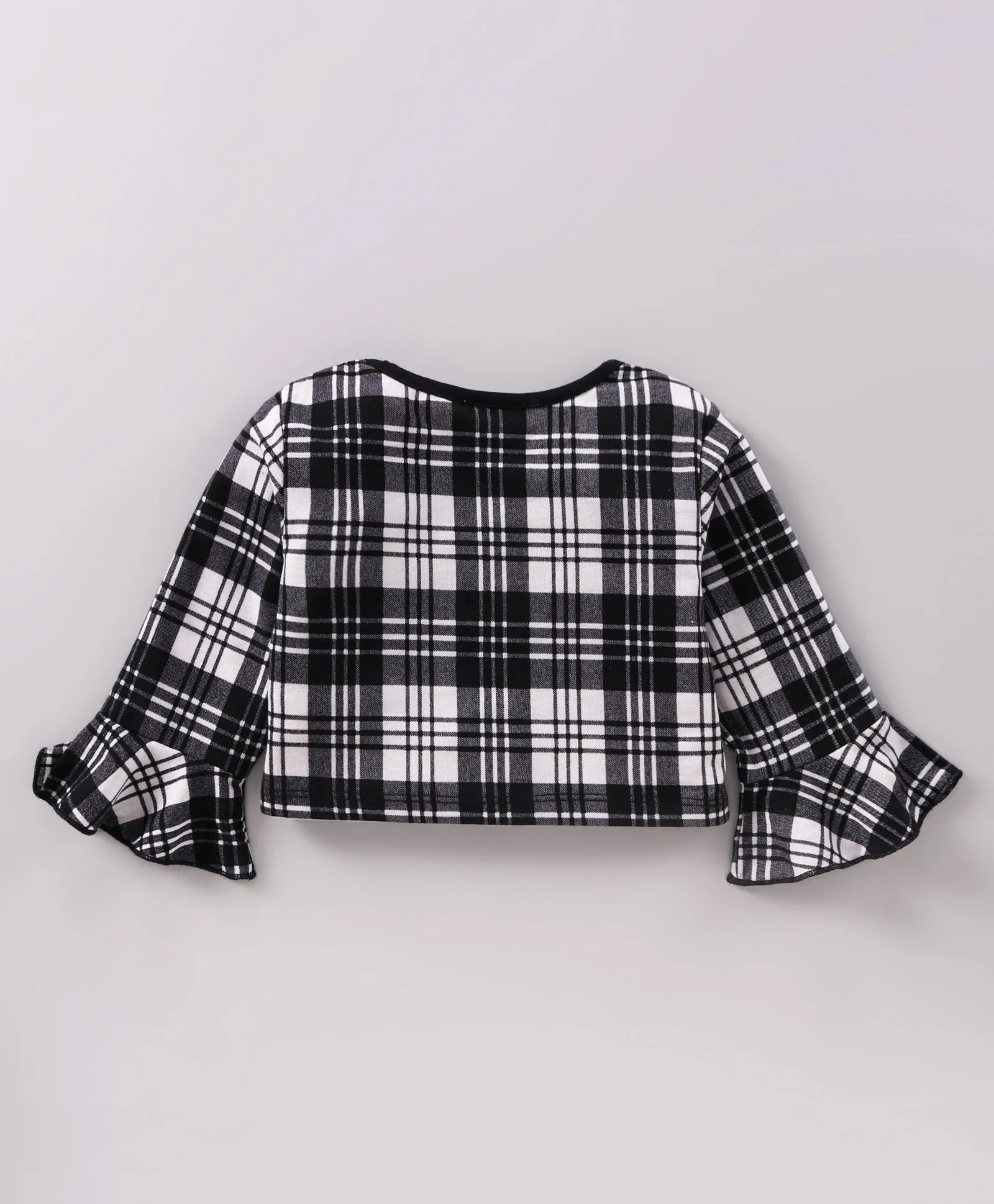 Checkered Frill Top Polka Palazzo Set