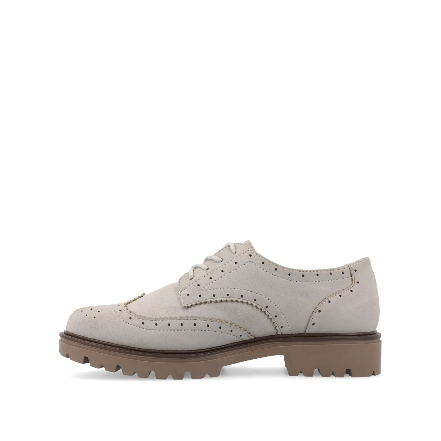 CLAUDIYA OXFORD LOAFER FLAT IN FAUX SUEDE