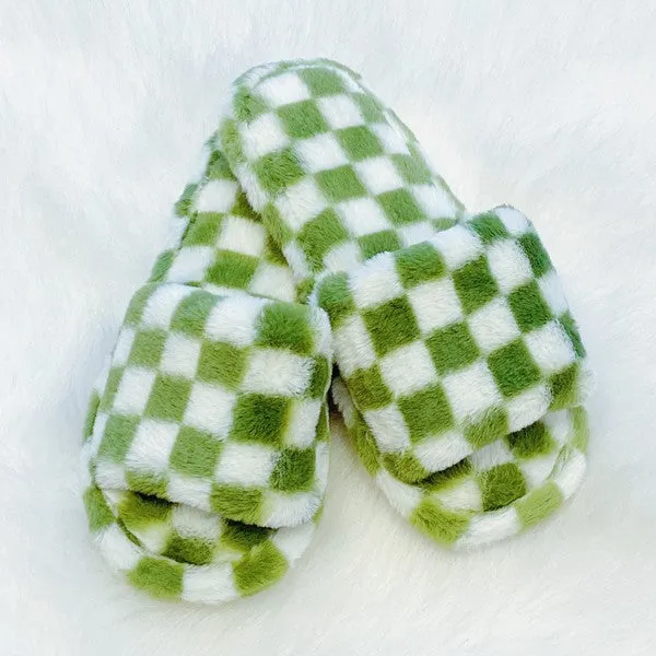 Cozy Checker Lounge Slippers