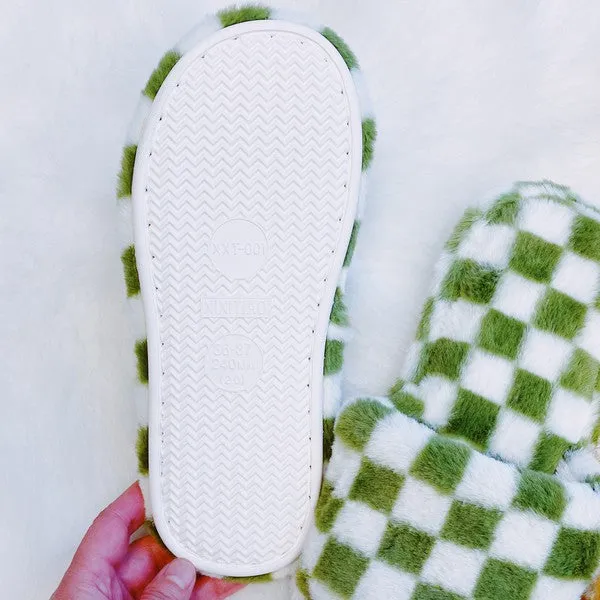 Cozy Checker Lounge Slippers