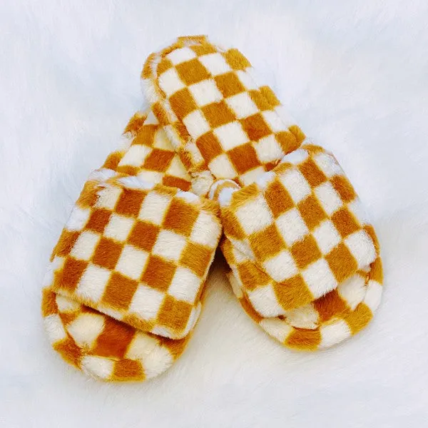 Cozy Checker Lounge Slippers