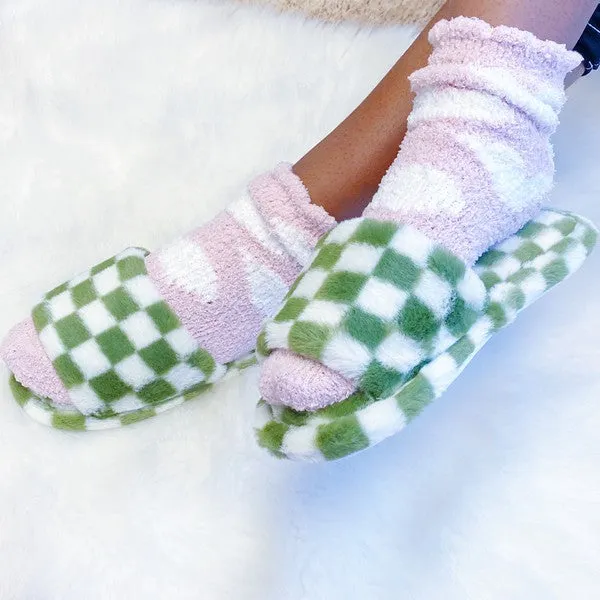 Cozy Checker Lounge Slippers