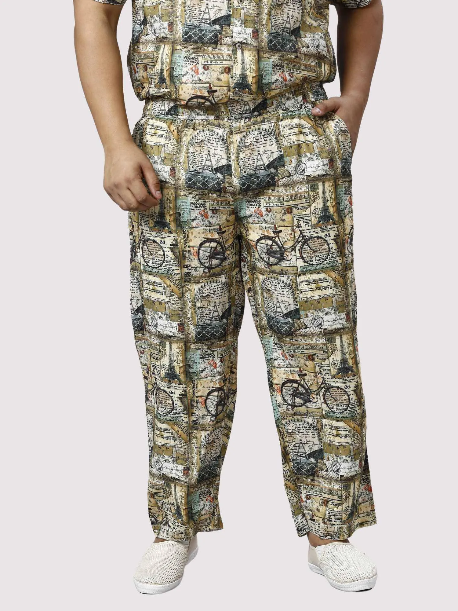 Cycle Bustle Digital Printed Full Co-ords Set Men's Plus Size