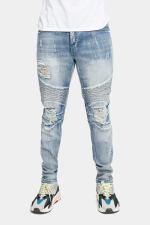 Distressed Scrunched Skinny Jeans