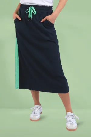 Elm Brunch Skirt Side Tape Navy Neon Green Tape