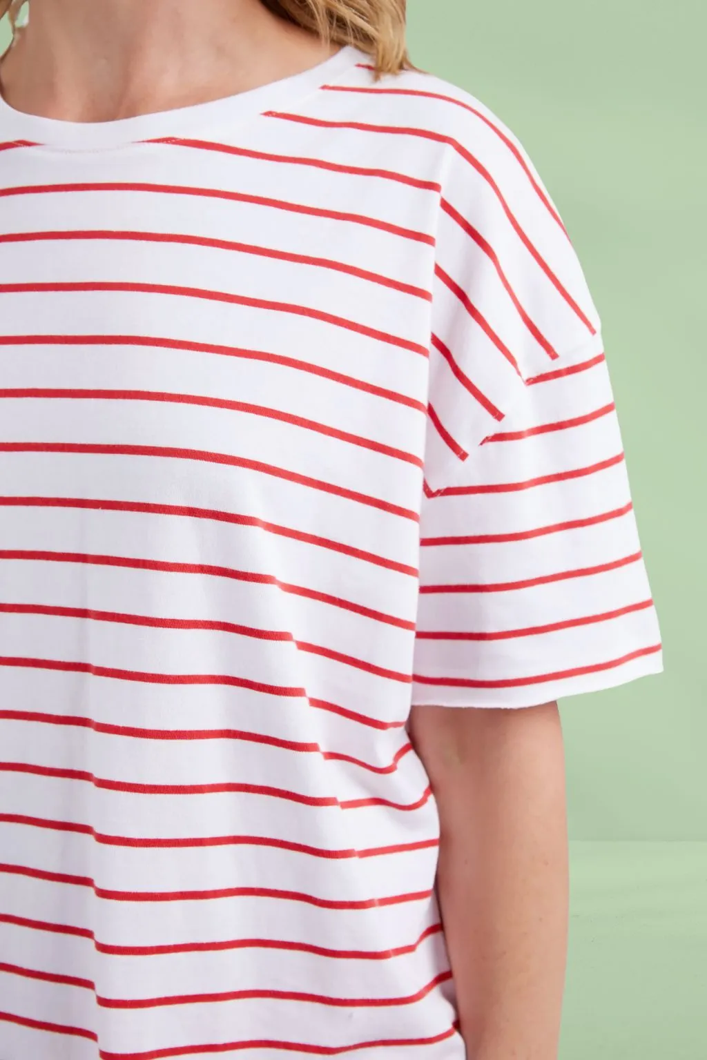 Elm Winona Stripe Short Sleeve Tee Bittersweet Red White