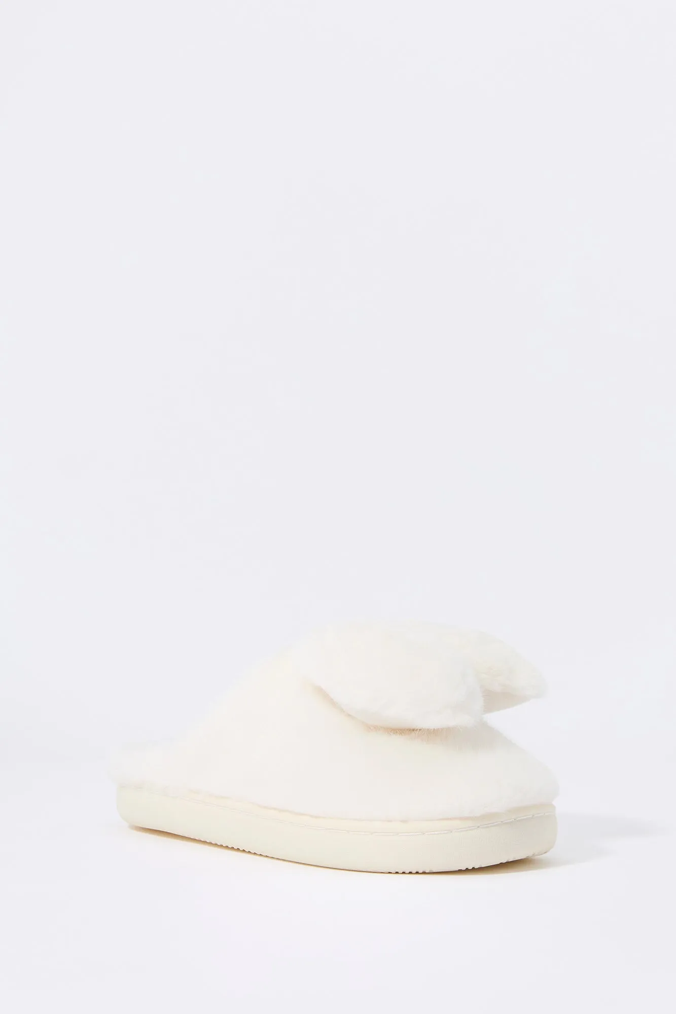 Faux Fur Bow Slipper