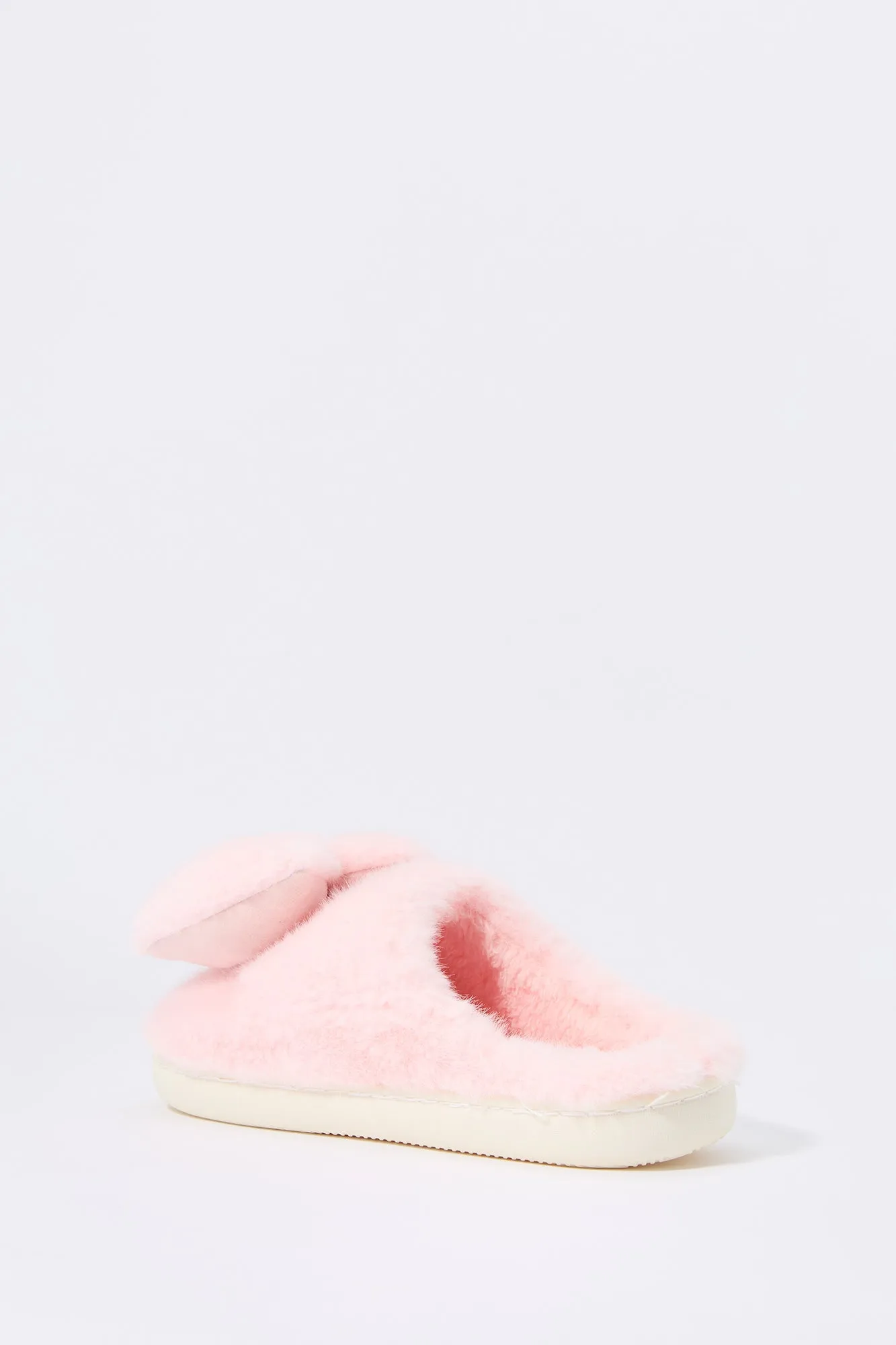 Faux Fur Bow Slipper