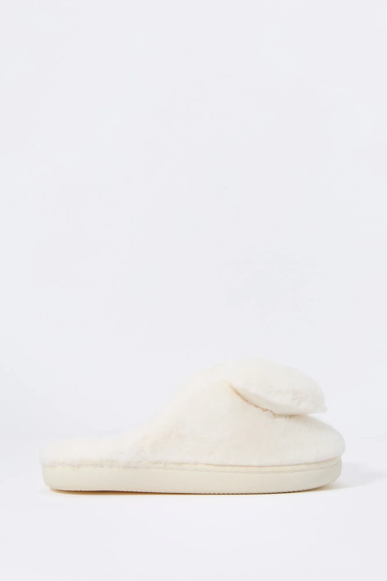 Faux Fur Bow Slipper