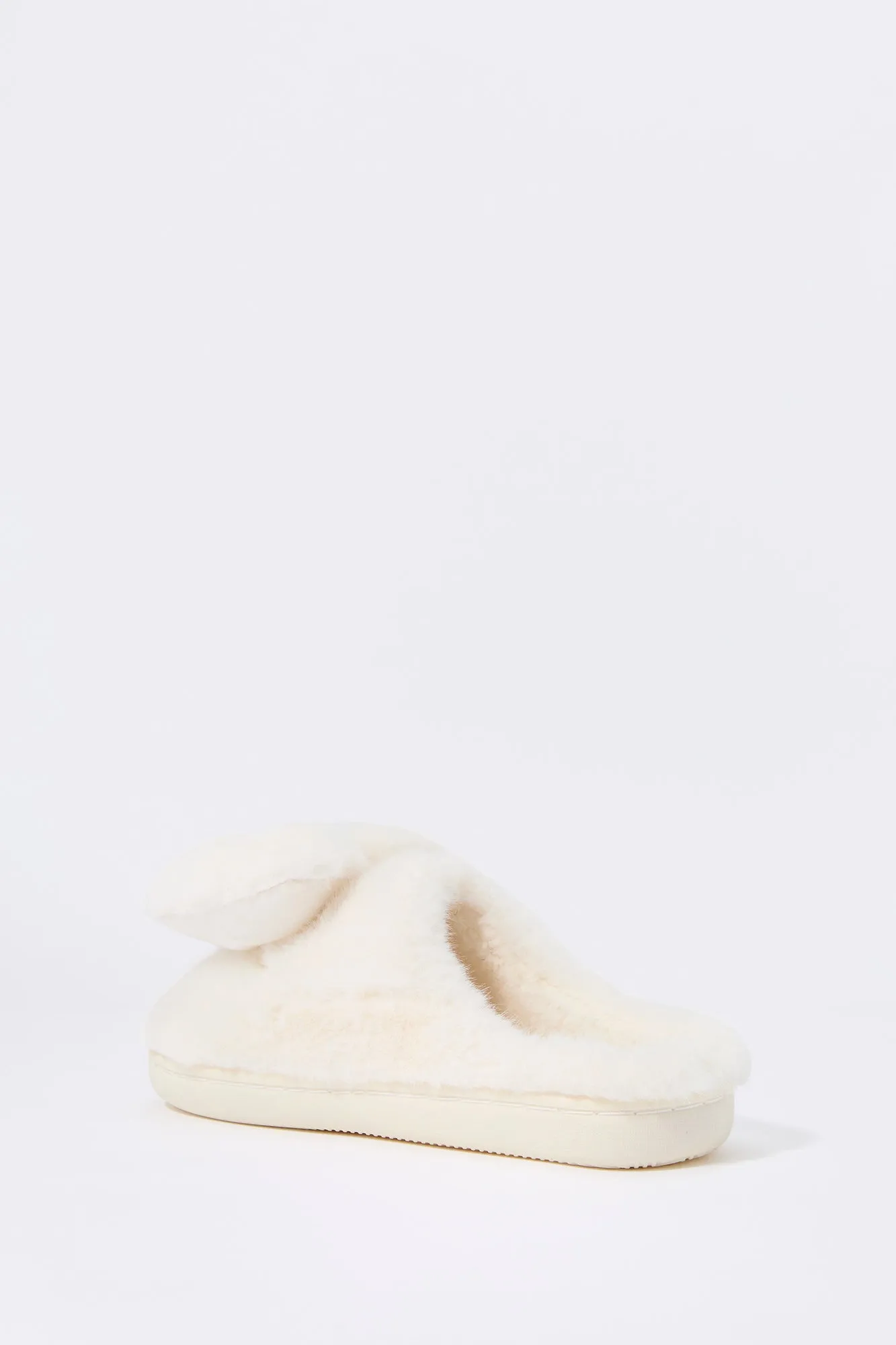 Faux Fur Bow Slipper