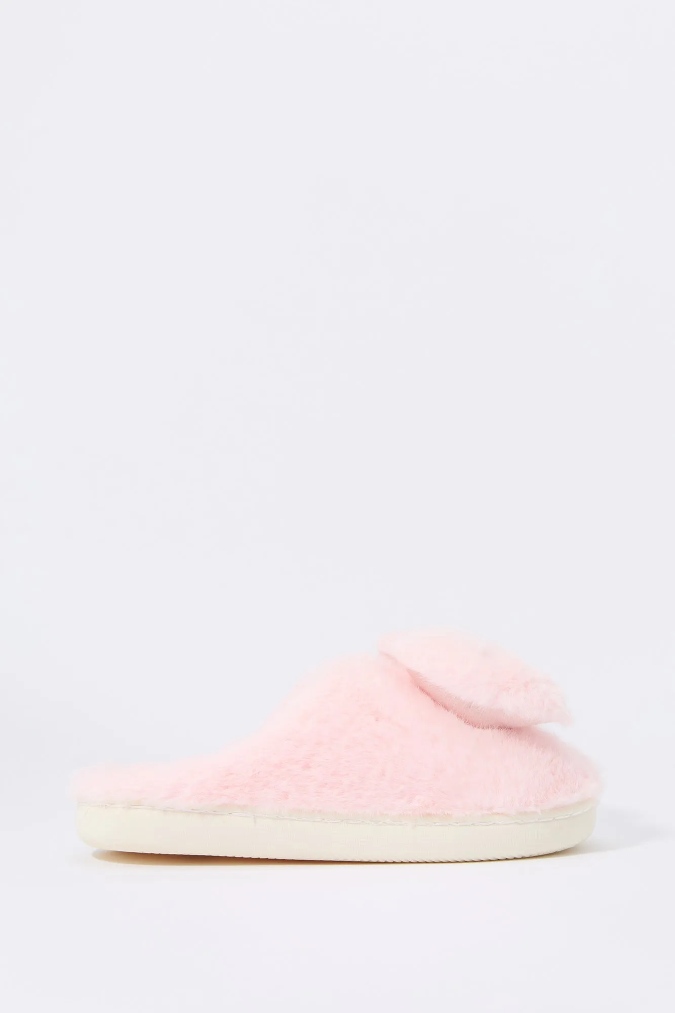 Faux Fur Bow Slipper