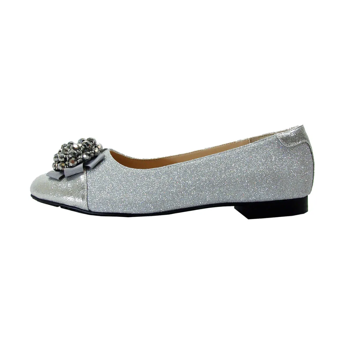 FUZZY Caroline Women's Wide Width Slip-on Dress Flats with Bow