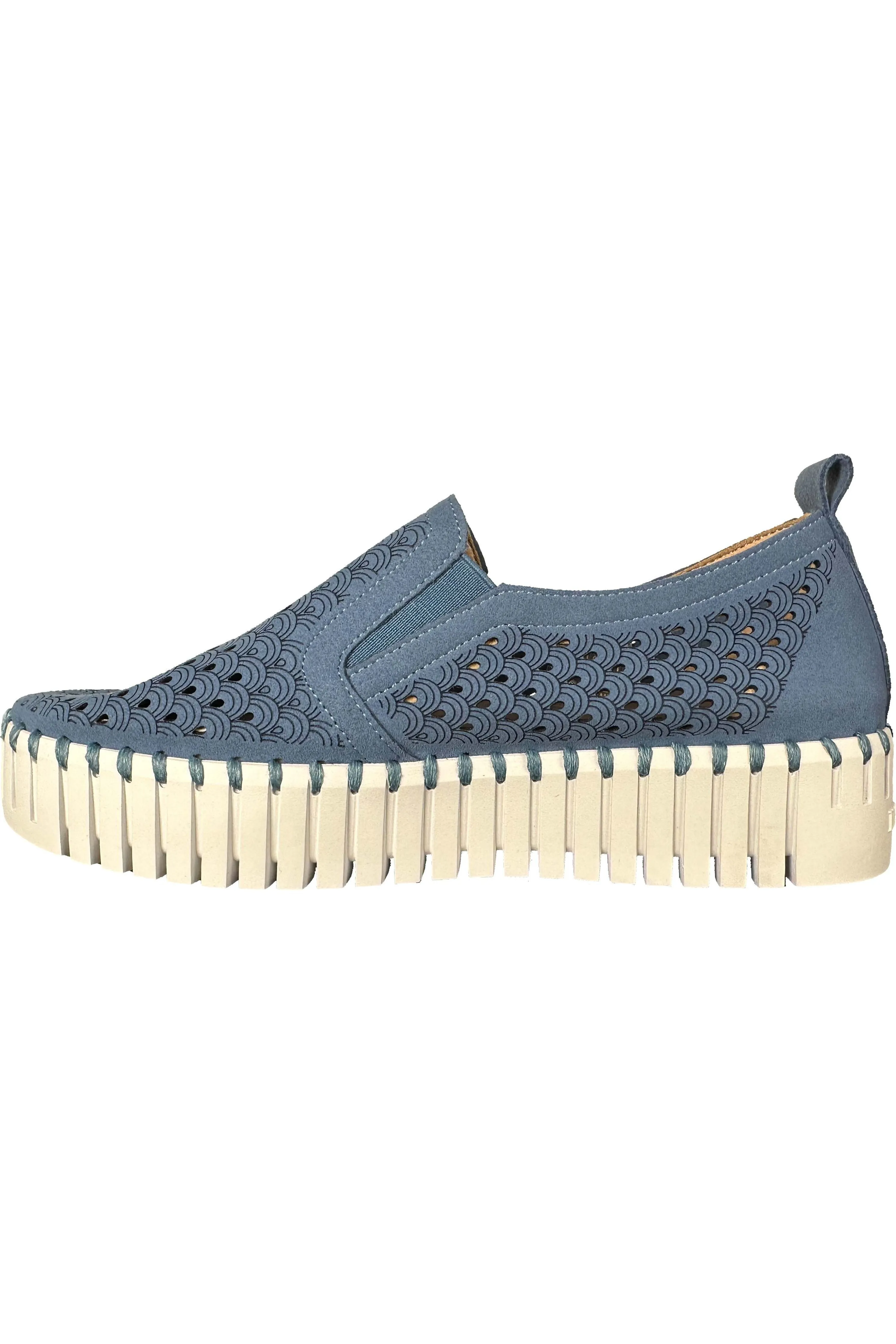 Ilse Jacobsen Hornbæk Tulip 141WOM Platform Sneakers  | Light Regatta Laser Cut Perforated Sneakers