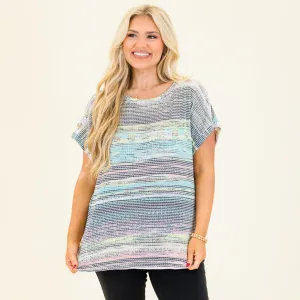 I'm Bored Top, Teal Multi