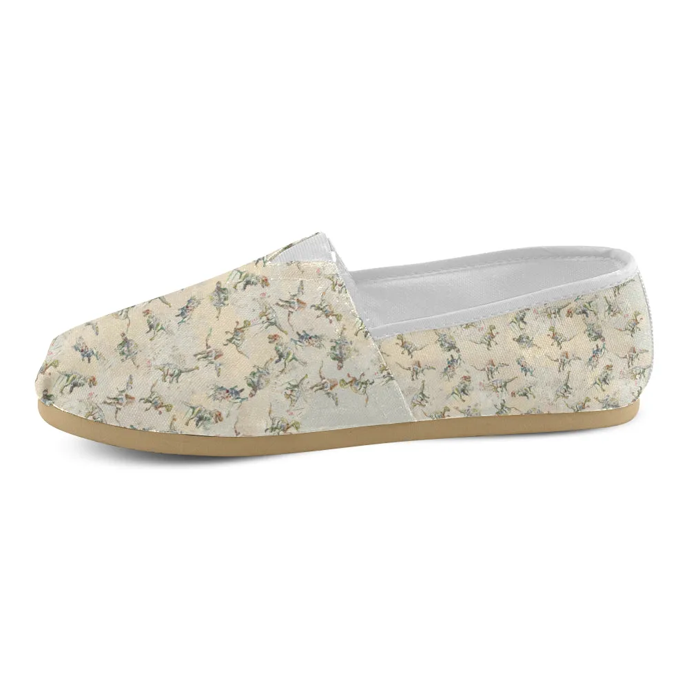 Jurassic Blossom Casual Canvas Women's Shoes Slip-Ons