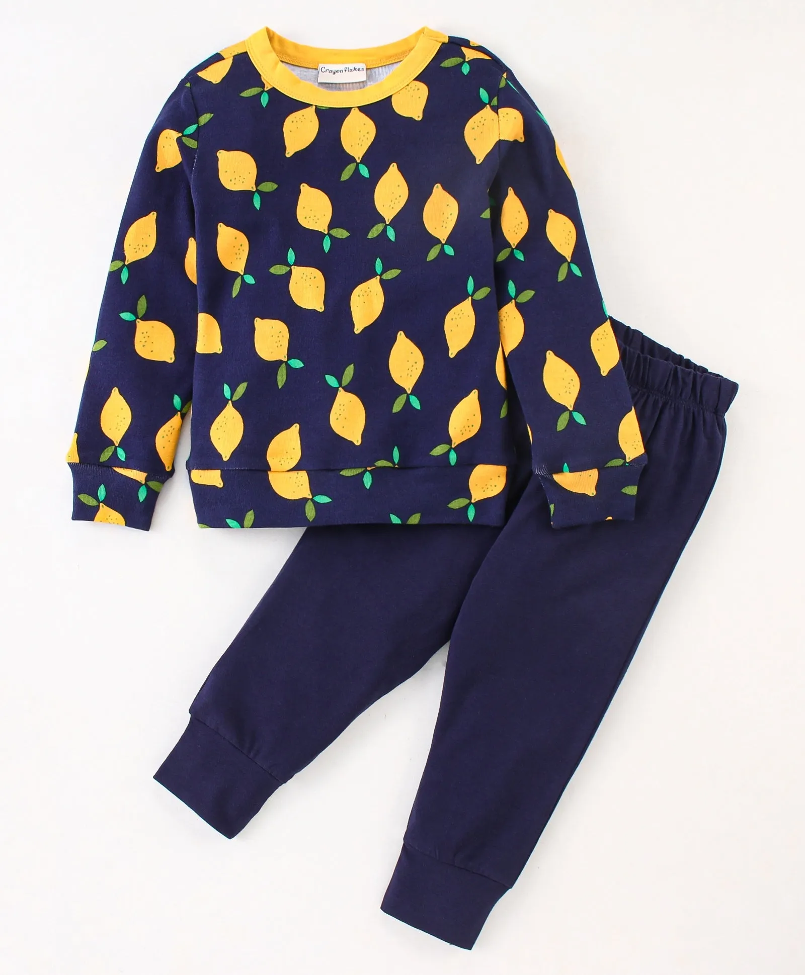 Lemons Printed Sweatshirt Jogger Set