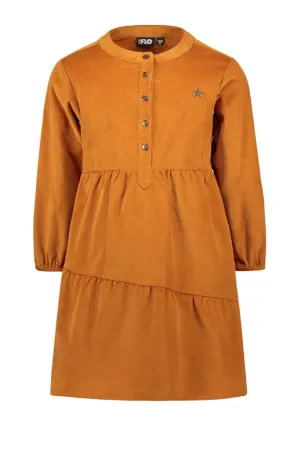 Long Sleeve Cord Dress in Caramel