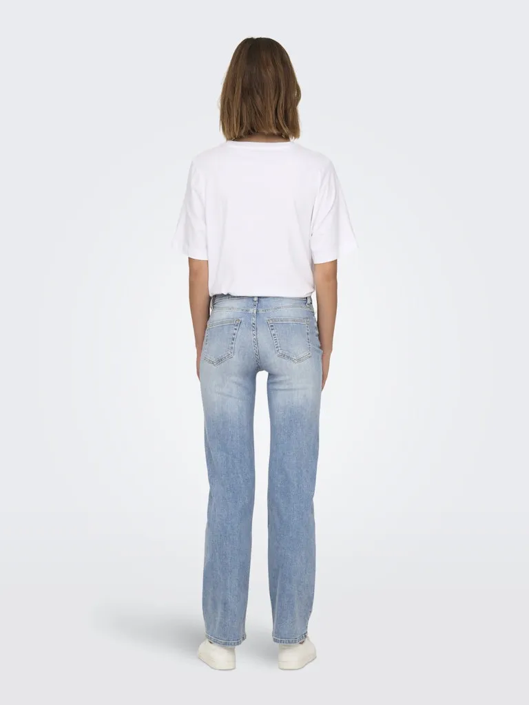 Lys jeans med rette ben onlblush mid straight dnm ta1467