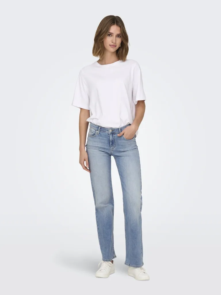 Lys jeans med rette ben onlblush mid straight dnm ta1467