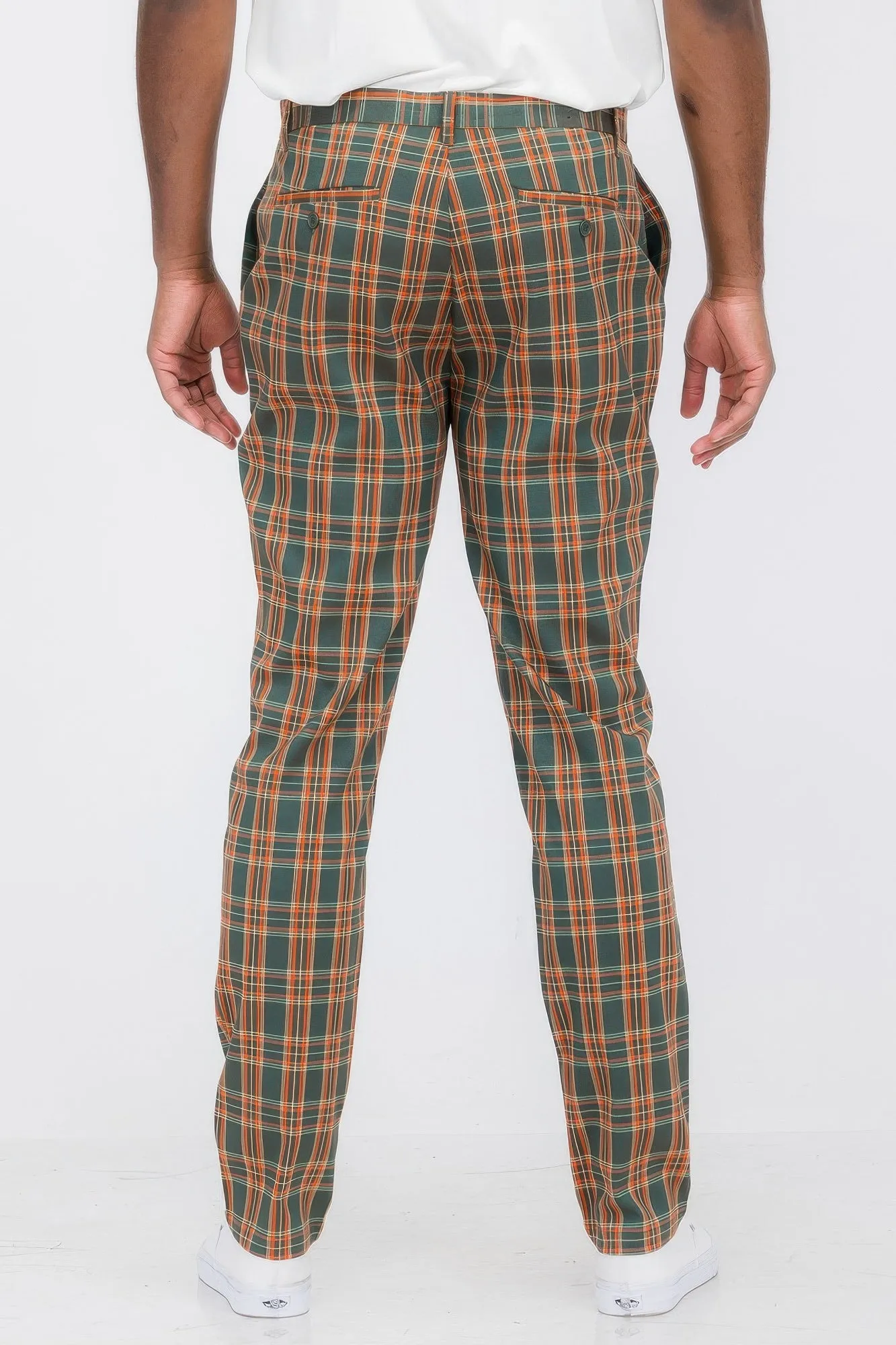 Men Plaid Trouser Pants