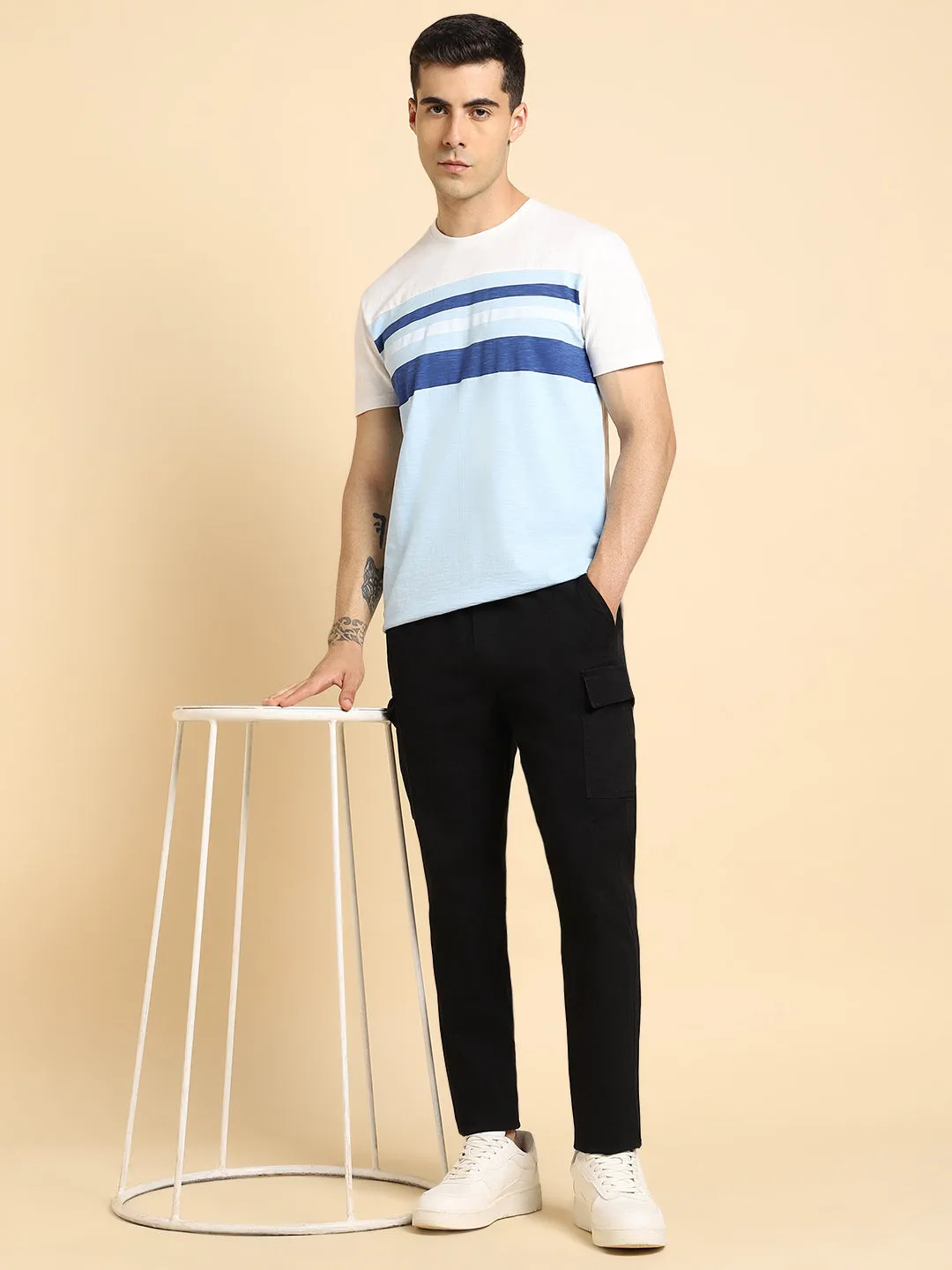 Men's Black Cargo with Drawstring Smart Casual look for Season Essential