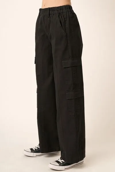 Mittoshop Low Rise Elastic Cover Waistband Cargo Pants