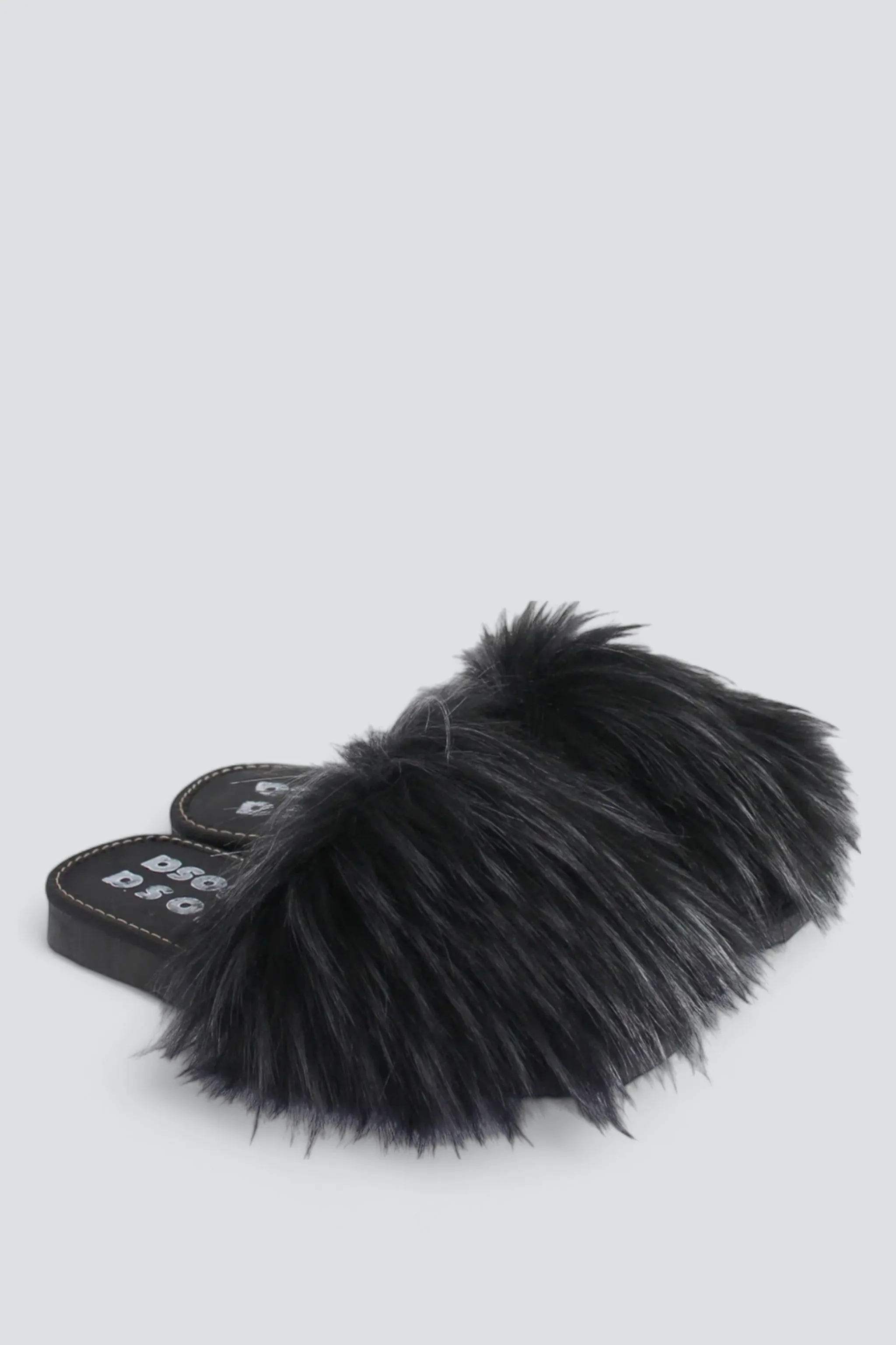 Nero Faux Fur Slippers