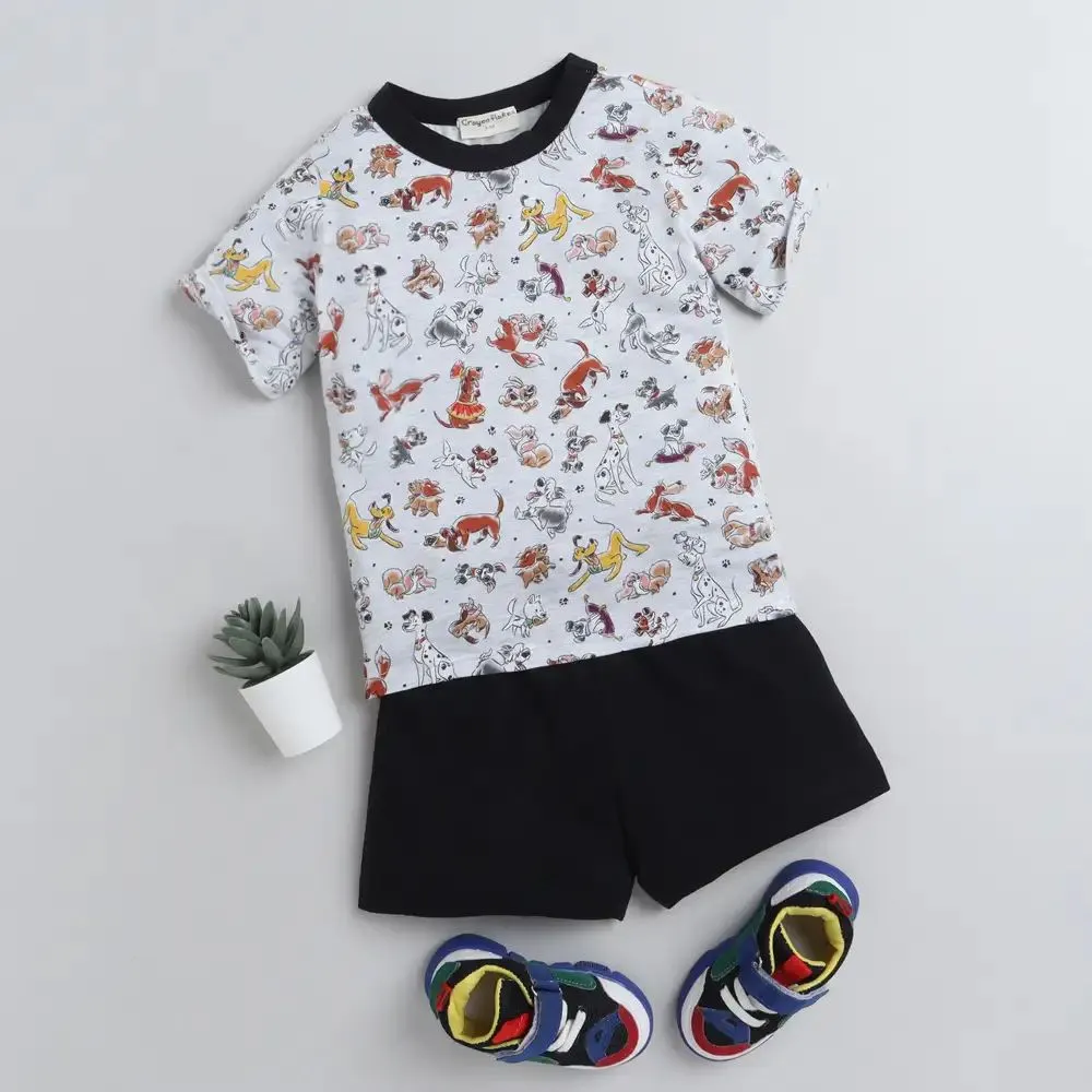 Puppy Printed Half Sleeves Set