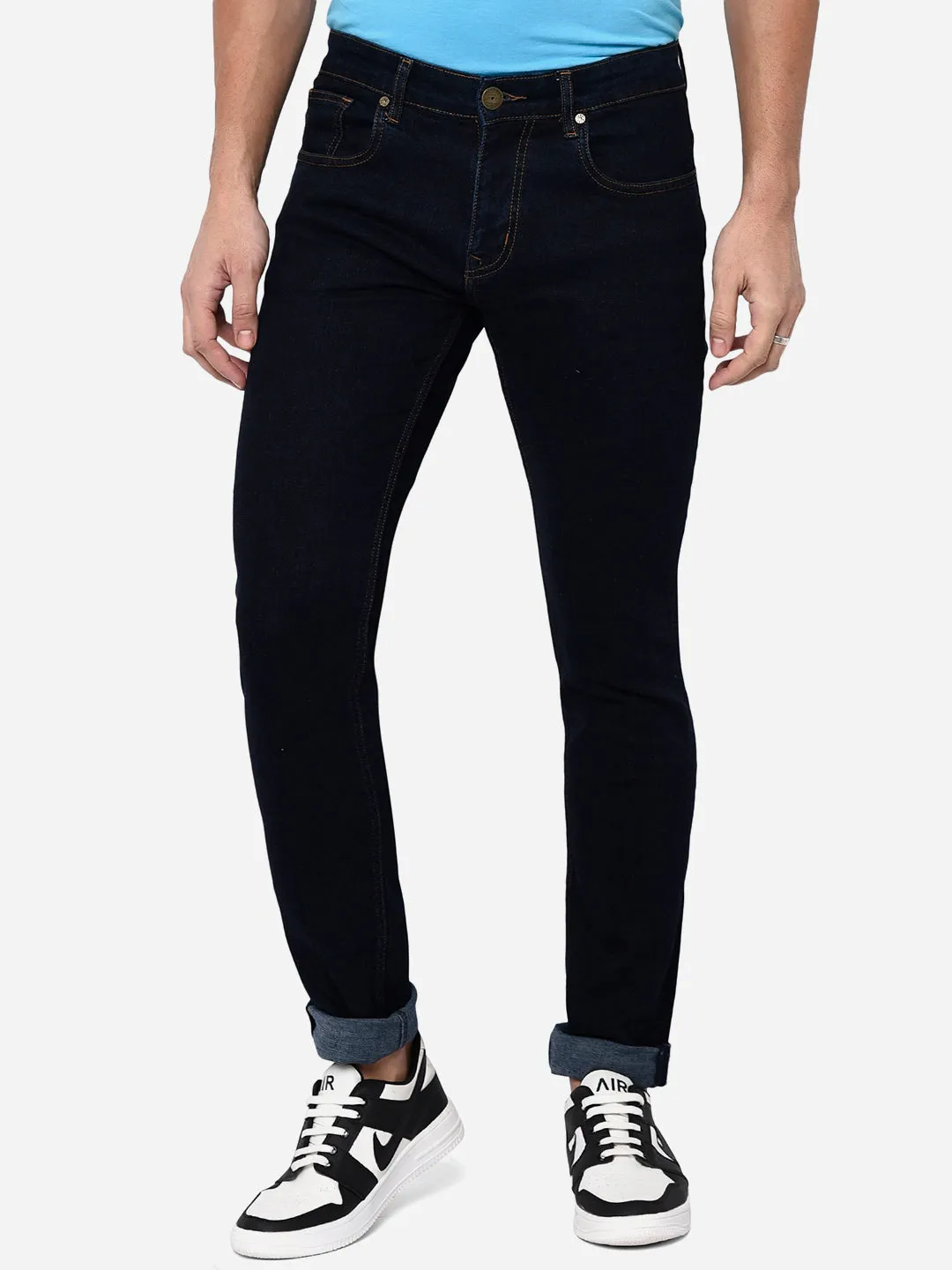 Raw Blue Washed Slim Fit Jeans | JadeBlue