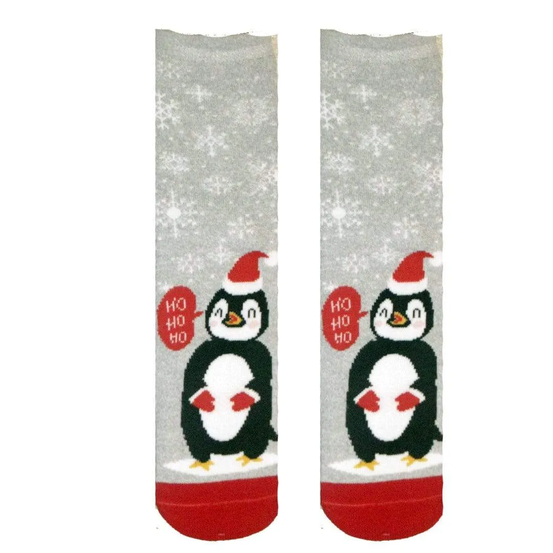 Santa Penguin Slipper Grip Socks