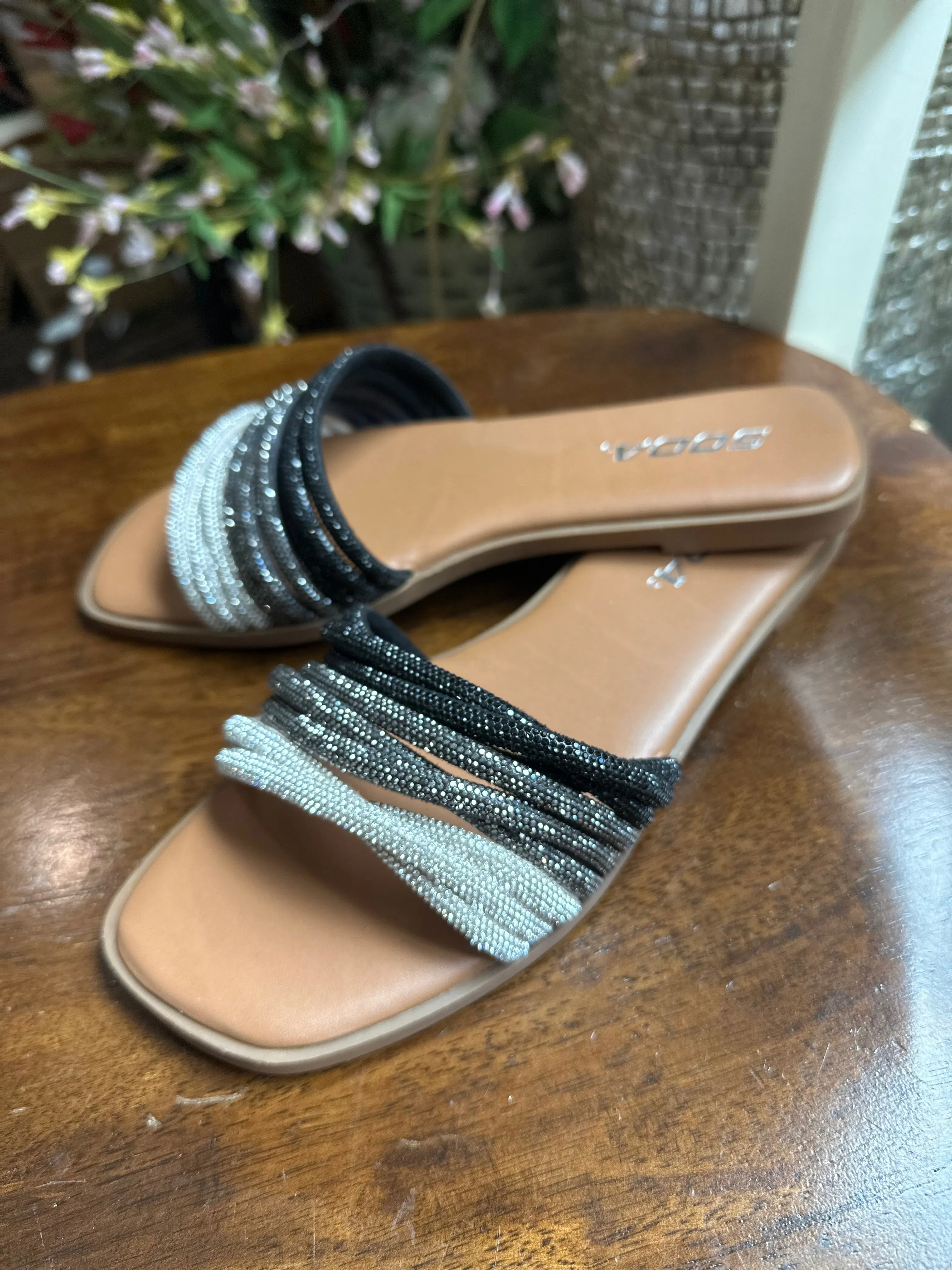 Stable Rhinestone Slide Sandal (SODA)