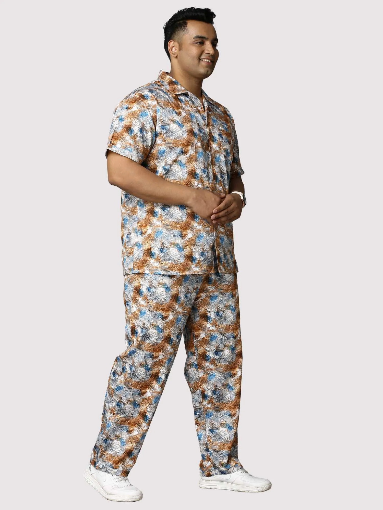 Star Dust Digital Printed Full Co-Ords Men's Plus Size