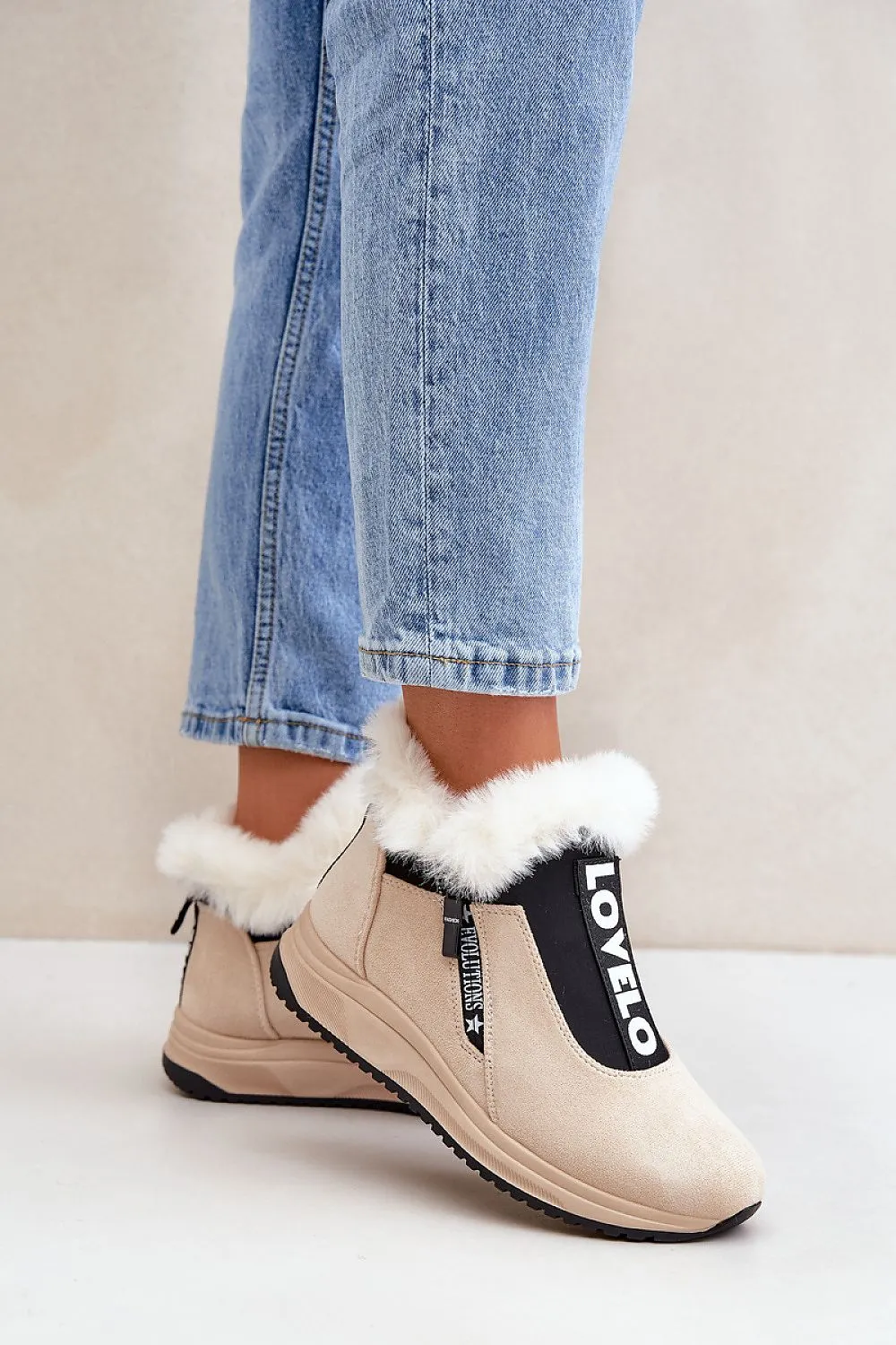 STEP IN STYLE Women's Suede Winter European Sneakers/Sport Shoes with Fur