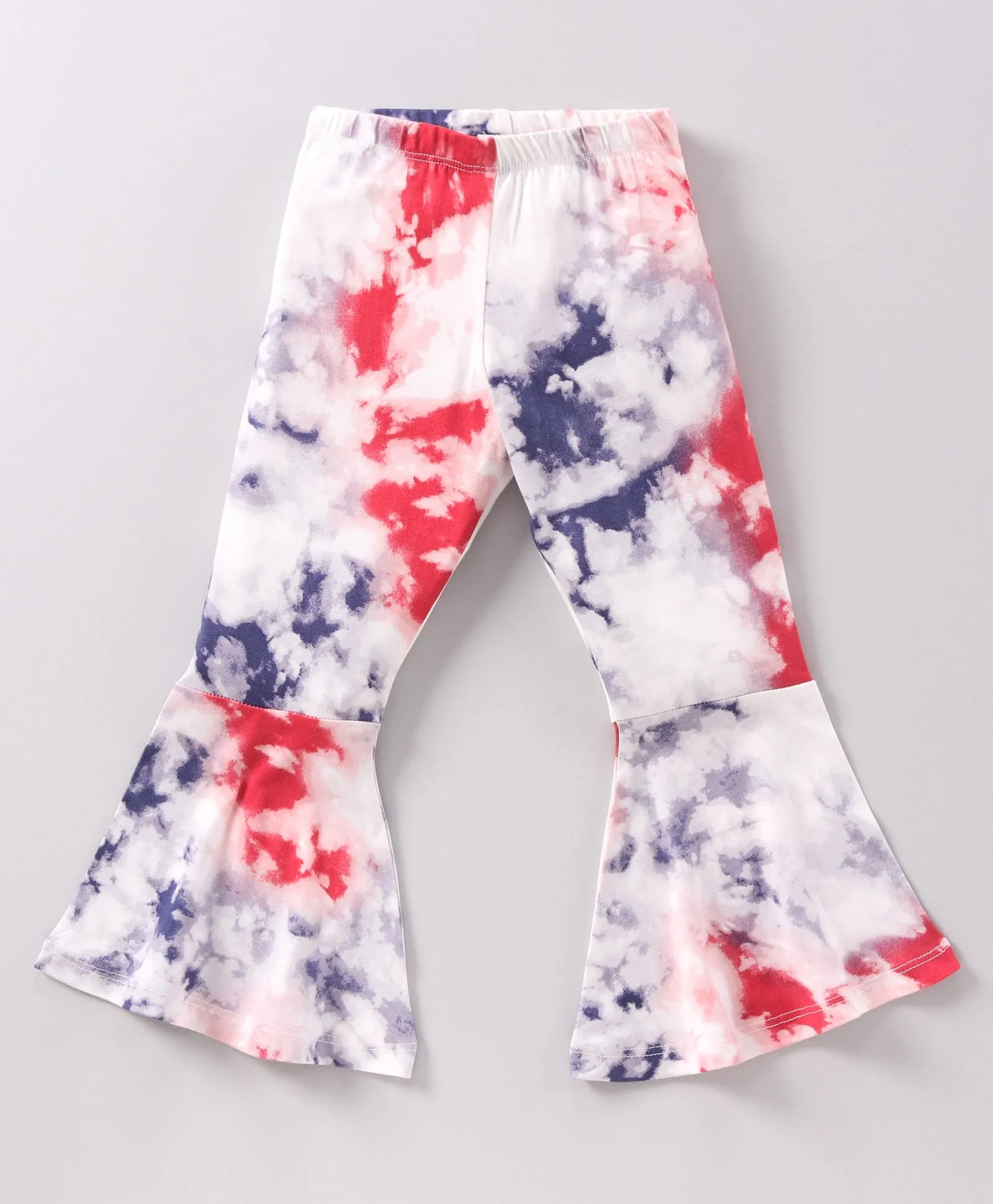 Tie and Dye Frill Top and Bootcut Pants Set