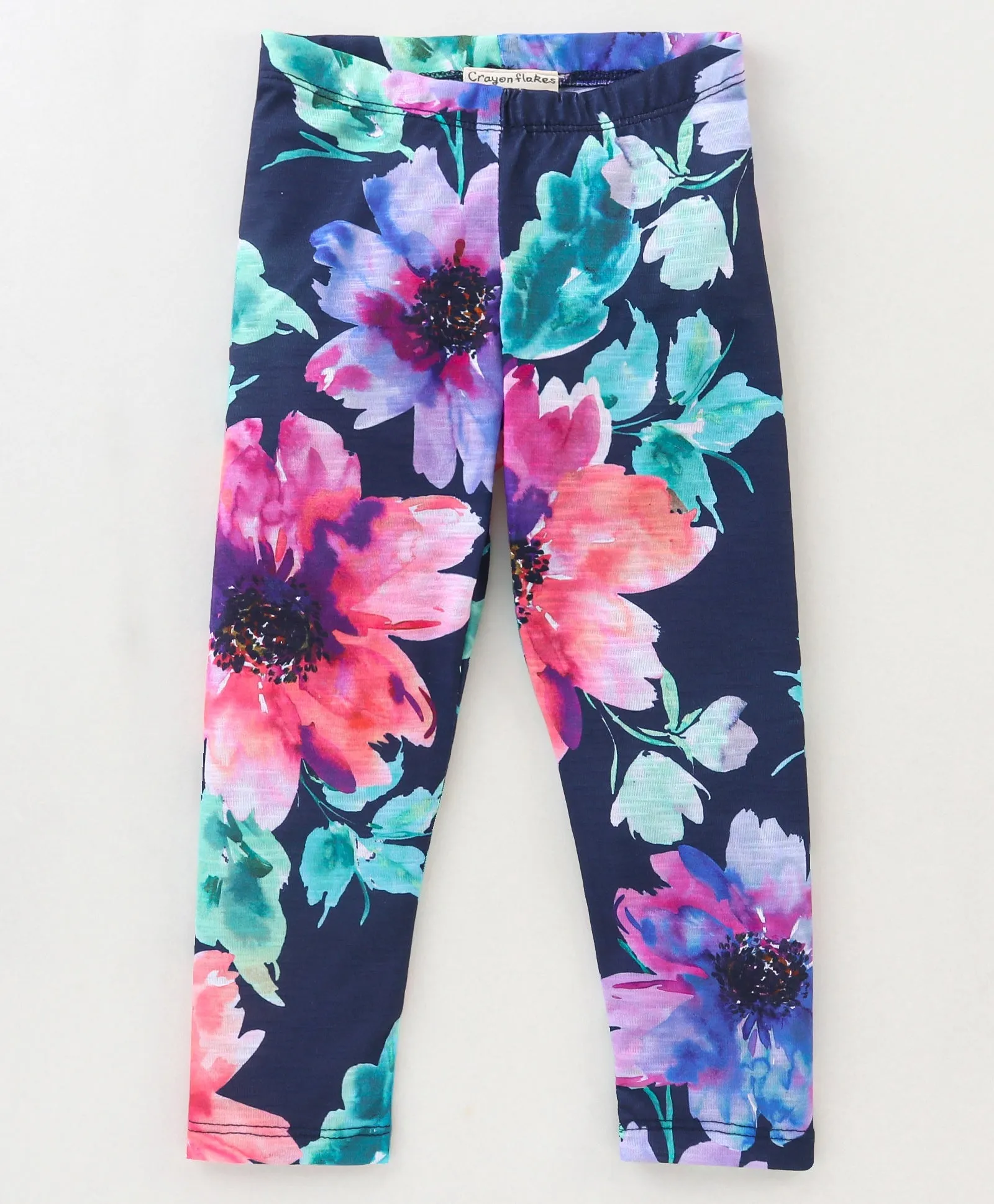 Tie Dye V Frilled Top Floral Leggings Set