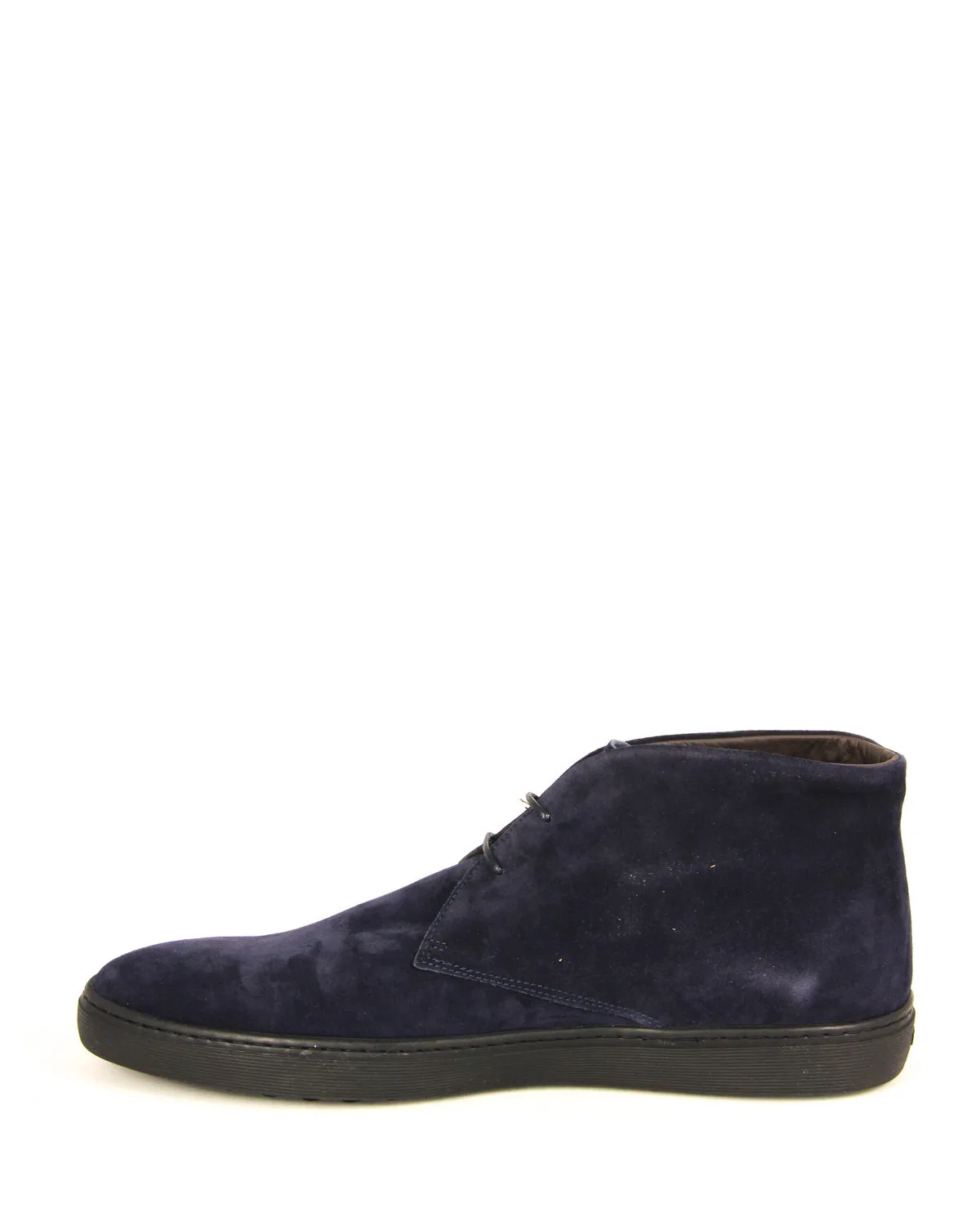 Tod's Men's Polacco Blue Denim Suede Elegant Lace Up Rounded Toe Ankle Boots