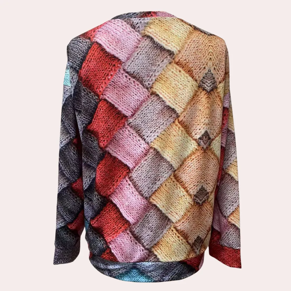 Trendy og farverig sweater til kvinder