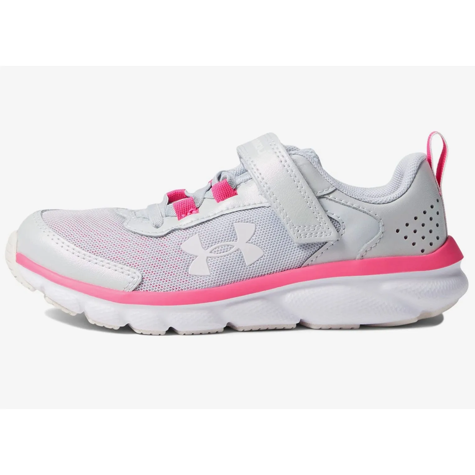 Under Armour Halo Grey/White/Pink Note Assert 9 Pearl Children’s Sneaker