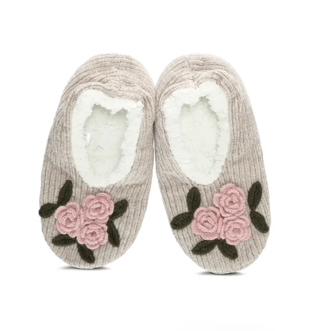 Women's Coming Up Roses Chenille Plush-Lined Slippers