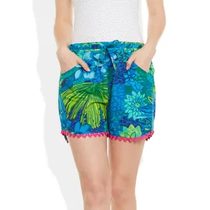 Womens Cotton Printed Beach Shorts Summer Pants Indian X- Large Size,W-CSRTXL-2805