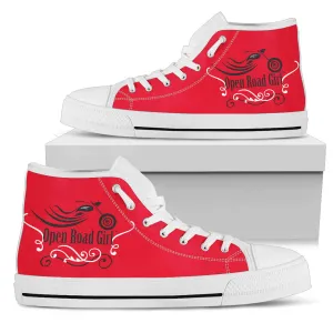 Women's Red "Open Road Girl" Women's High Top Sneakers